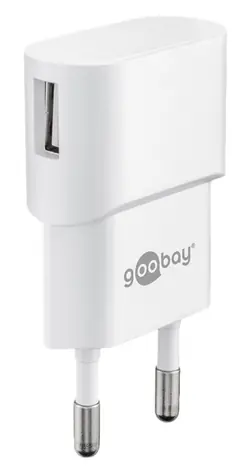 Goobay 44948 bílá / USB nabíječka / 1x USB-A / 1 A / slim design