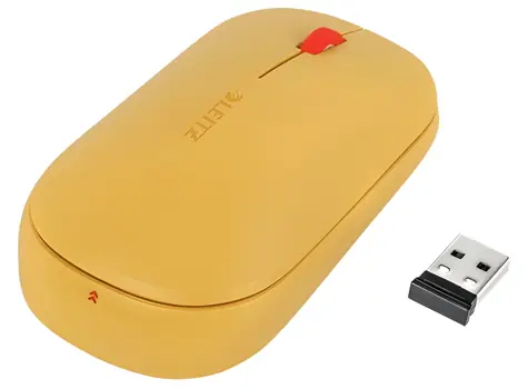 Leitz Cosy teplá žlutá / Bezdrátová myš / Bluetooth 5.0 / až 4000 DPI / 3 tlačítka