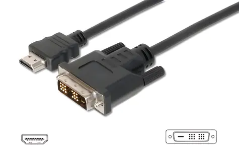 Digitus HDMI - DVI černý / Kabel / 2x stíněný / 2 m