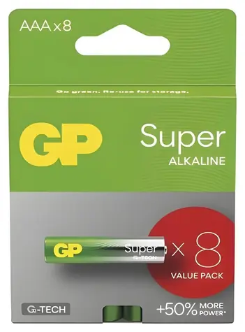 GP AAA Super alkalická baterie / LR03 / 8 ks