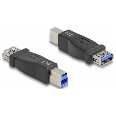 DeLock adaptér USB 3.0-B samec - USB 3.0-A samice černá / Redukce / 5 Gbit/s