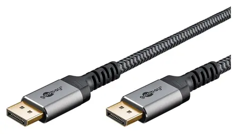 Goobay DisplayPort 3m šedá / Kabel / DisplayPort - DisplayPort / 2.0/2.1 / 54 Gbit/s