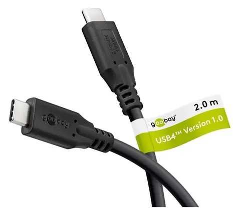Goobay USB-C černá / Datový kabel / USB4 / Power Delivery 100 W / 20 Gb/s / 2 m