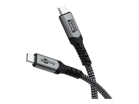 Goobay USB4 1 m černá, šedá / Kabel / USB-C - USB-C / 240 W / 40 Gbit/s / PD