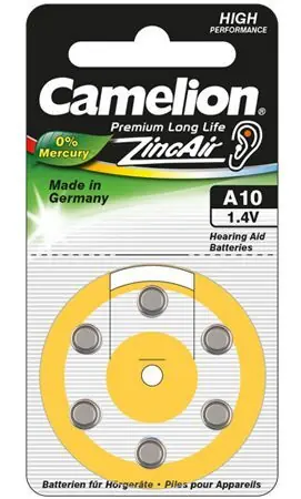 Camelion Zinc Air A10/ZL10 / Baterie do naslouchadel / 1,4 V / 6 ks / bez rtuti