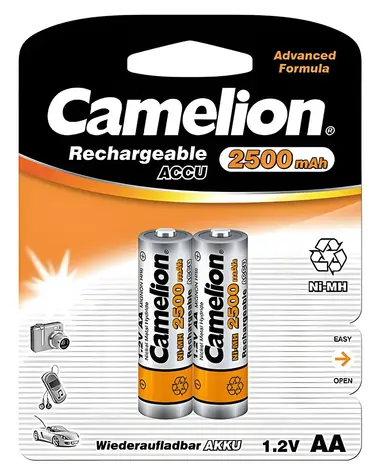 Camelion AA (R06) 2500 mAh / Nabíjecí baterie / Ni-MH / 2 ks + pouzdro