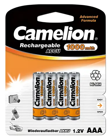 Camelion AAA (R03) / Nabíjecí baterie / Ni-MH / 1000 mAh / 4 ks