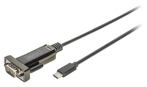Digitus DA-70166 / Převodník USB-C na sériový port / RS232 / DSUB9 / 1 m