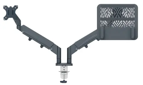 Leitz Ergo tmavě šedá / Rameno pro monitor a notebook / 17-32 palců / nosnost 18 kg / VESA 100x100