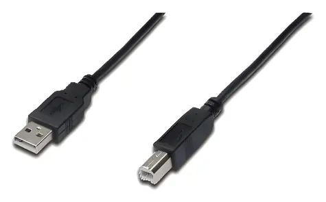 Digitus černá / Propojovací kabel USB 2.0 / Typ A - B (M/M) / 1 m