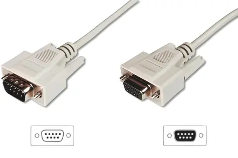 Digitus šedá / Sériový prodlužovací kabel / DB9 M/F / 10 m / lisovaný