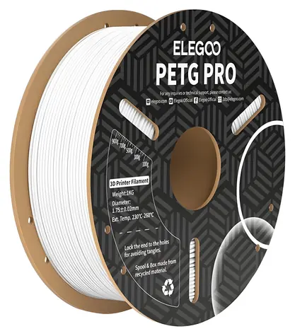 Elegoo PETG Pro bílá / struna pro 3D tiskárnu / PETG / 1.75mm / 1kg