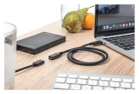 Digitus USB-C / Prodlužovací kabel / USB 2.0 / 3A / 2 m / černá