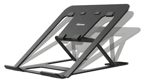 Fellowes Alumia černá / Stojan na notebook / nosnost 5 kg / nastavitelné popruhy / záruka 5 let