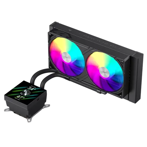 Gamemax GLACIER 240 LCD černá / AIO vodní chladič CPU / 2x 120 mm / LCD displej