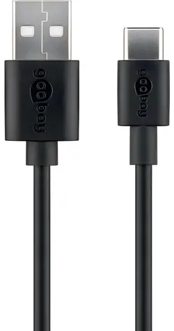 Goobay 59124 černá / Nabíjecí a synchronizační kabel / USB-C na USB-A / 3 m