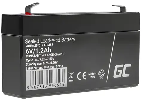 Green Cell AGM52 / Baterie / AGM VRLA / 6V / 1.2Ah