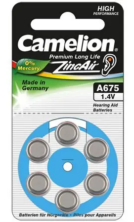 Camelion Zinc Air A675/ZL675 / Baterie do naslouchadel / 1,4 V / 6 ks / bez rtuti