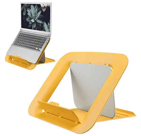 Leitz Stojan na notebook ERGO Cosy teplá žlutá / Stojan na notebook / výškově nastavitelný / pro notebooky 13-17