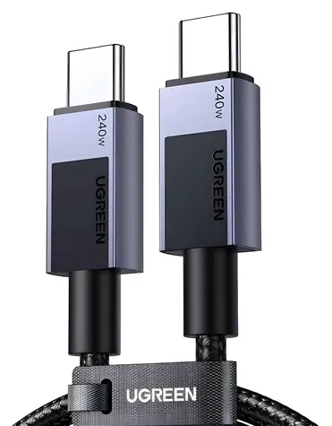 Ugreen L513 hvězdně šedá / Kabel USB-C na USB-C / PD 240W / 1m / 480 Mbps