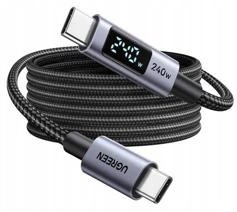 Ugreen L530 kabel USB-C na USB-C šedá / 240W / 480Mbps / 3m