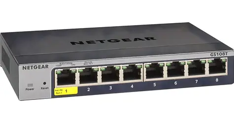 Netgear GS108T-300PES / Switch / 8x Gigabit LAN / Smart Managed / Fanless
