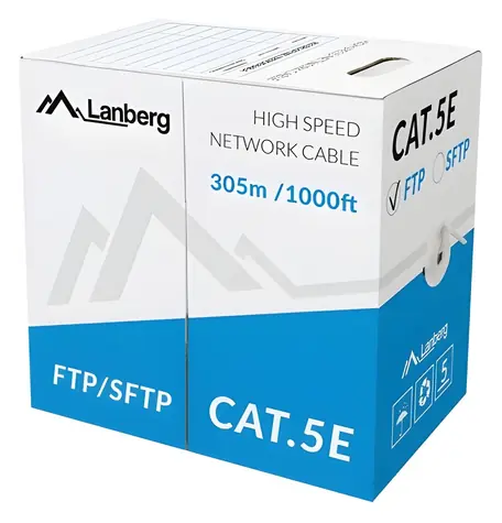 Lanberg LCF5-11CU-0305-S šedá / Síťový kabel / Cat5e / F/UTP / 305 m