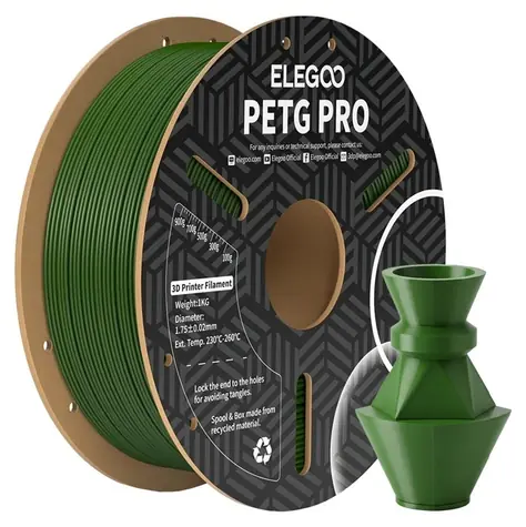 Elegoo PETG Pro olivově zelená / Struna pro 3D tiskárnu / PETG / 1,75 mm / 1 kg