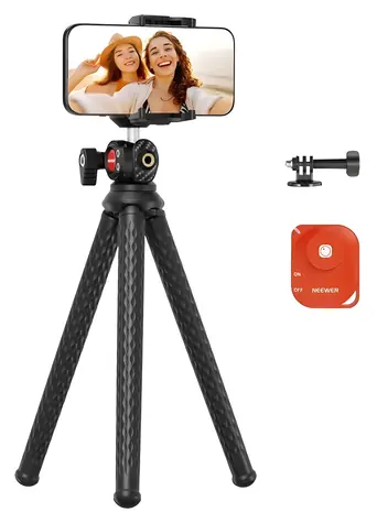 Neewer TP34 / Flexibilní stativ pro fotoaparát / hliníkový / nosnost 2 kg / Bluetooth dálkové ovládání