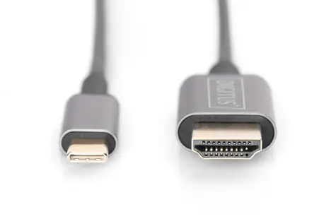 Digitus USB-C - HDMI adaptér černá / 1,8 m / 4K/30Hz / kovové tělo