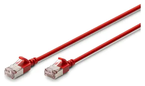 Digitus červený / Patch kabel / CAT 6A / F/FTP / Slim / 1 m