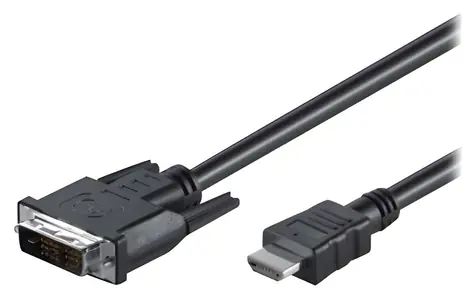 Goobay 50580 černá / Kabel DVI-D/HDMI / 2 m / poniklované konektory