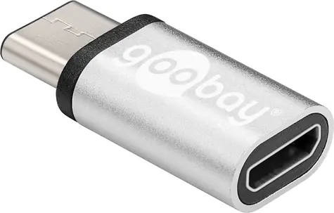 Goobay 56636 stříbrná / Adaptér / USB-C na USB Micro-B
