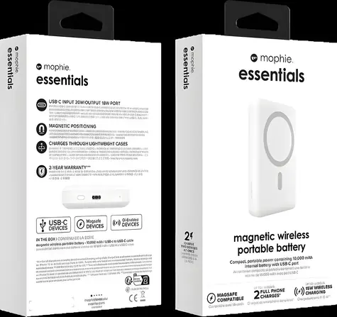 ZAGG Essentials Snap+ Powerstation bílá / Powerbanka / MagSafe / Qi2 / 15W / 10000mAh