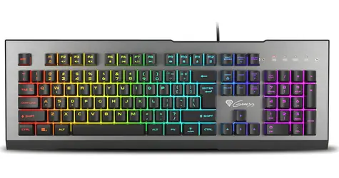 Genesis Rhod 500 RGB černá, šedá / Herní klávesnice / RGB podsvícení / 104 kláves / USB-A / drátová