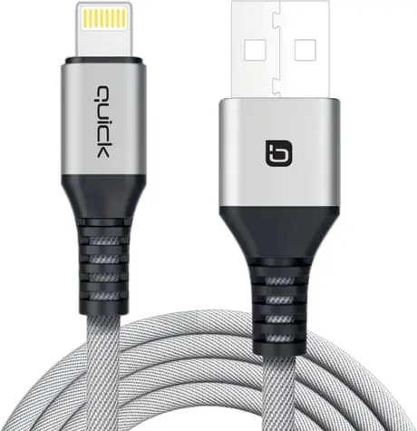 Quick šedá / Kabel USB-A (M) - Lightning (M) / 1,5 m