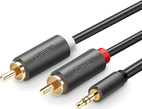 Ugreen 10513 Kabel Jack 3.5 mm - 2x RCA černá / Audio kabel / 5 m