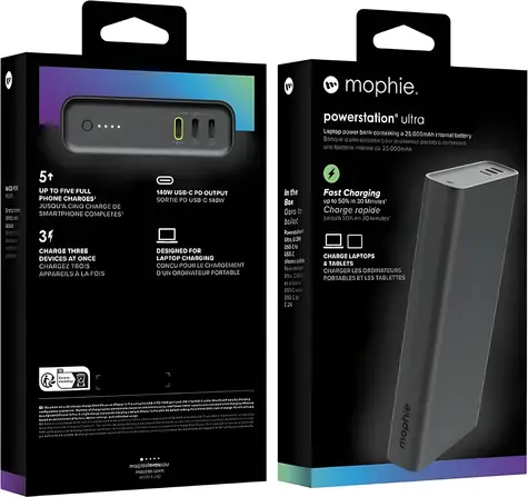 ZAGG Powerstation Ultra 25K černá / Powerbanka / 25000 mAh / 140W / 3x USB-C