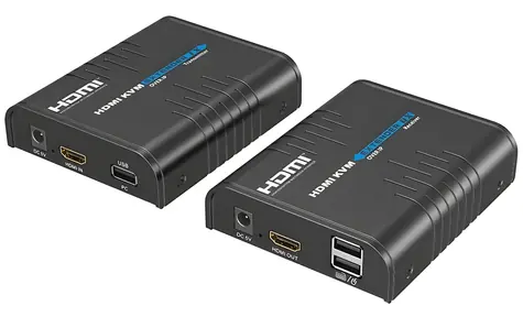 XtendLan HDMI Extender / Vysílač a přijímač po LAN / UDP/Multicast / 100 Mbps / 1080p / USB / KVM
