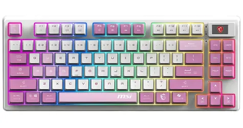 MSI FORGE GK600 TKL fialová / Bezdrátová herní klávesnice / mechanická / 2,4GHz / BT / RGB / USB-C / CZ+SK layout