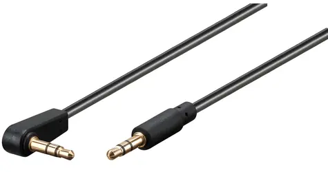 PremiumCord Kabel Jack 3,5 mm 90° M/M černý / Audio kabel / 1 m
