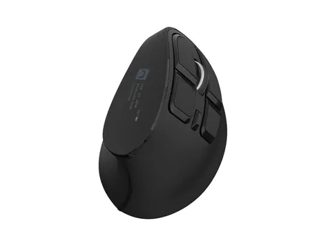 Natec Euphonie Pro černá / Vertikální bezdrátová myš / 2,4GHz + BT / 4000 DPI / 9 tlačítek / OLED displej