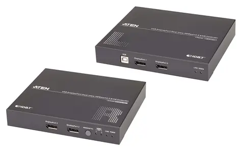 ATEN USB DisplayPort Dual View / KVM extender / HDBaseT 2.0 / 4K / dosah 100 m