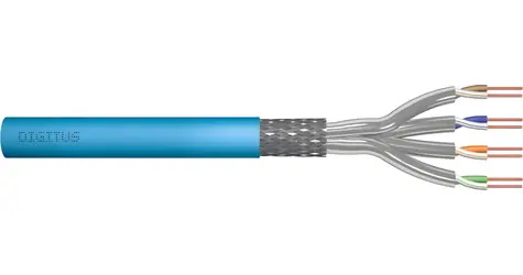 Digitus CAT 6A S/FTP modrá / Instalační kabel / drát AWG 23/1 / LSOH / 100 m
