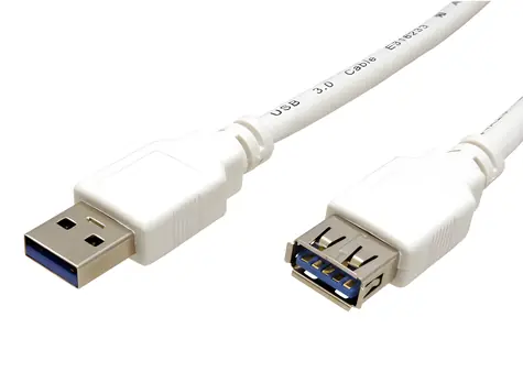 OEM USB 3.0 A-A bílý / Prodlužovací kabel / 1,8 m / M/F