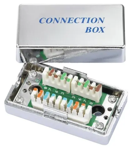 XtendLan CAT5E stříbrná / Propojovací box / STP / RJ45 / narážecí