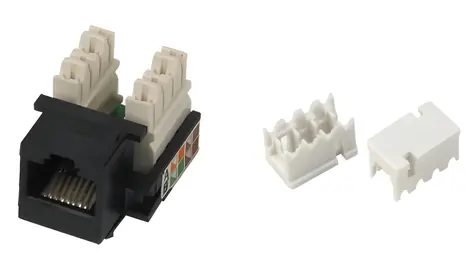 Xtendlan Keystone jack RJ45 černý / TP zásuvka / CAT5e / UTP / narážecí / krytka proti prachu