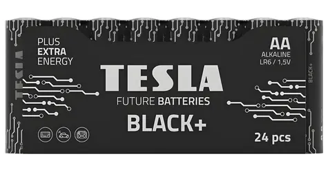 Tesla BLACK+ AA 24 ks / Alkalická baterie / LR06 / tužková / fólie