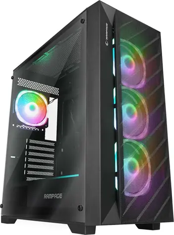 Rampage Prime Mesh ARGB černá / Skříň / Mesh panel / ARGB podsvícení
