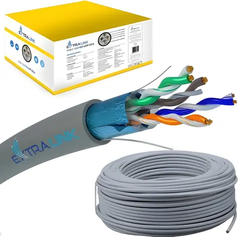 Extralink Cat5e F/UTP šedý / Instalační kabel / 305 m / cívka / vnitřní